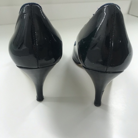 - Miss Sixty Navy Kitten Heel Patent Pumps - Picture 6 of 6